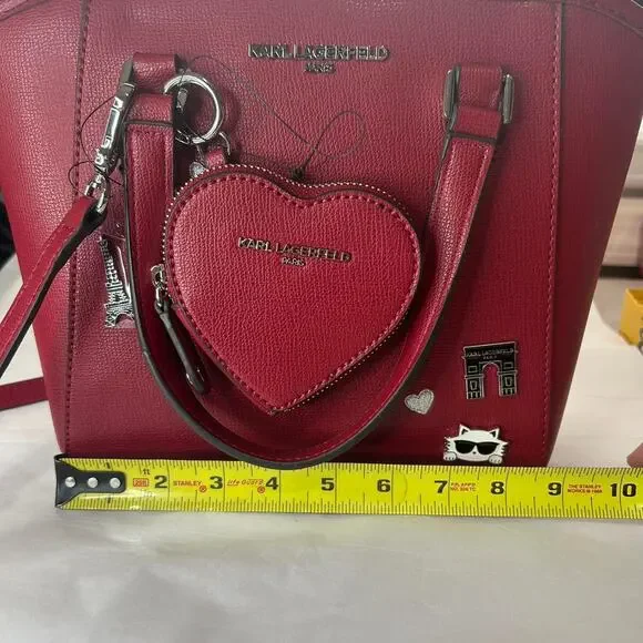 Karl lagerfeld burgundy crossbody bag - Picture 6 of 8